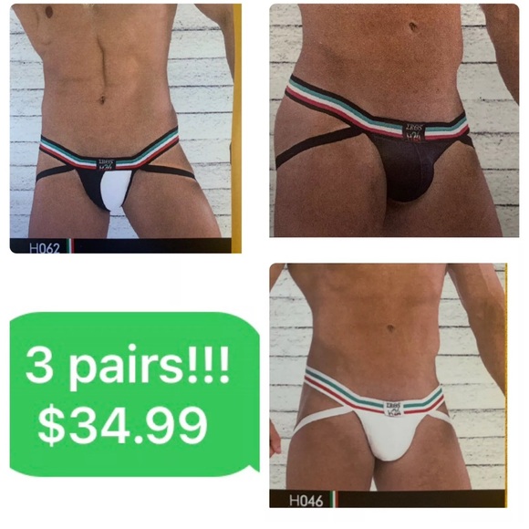 3 Pairs EROS VENEZIANI H24 Men Jockstrap White Cotton Made in Italy jockstraps - Picture 1 of 10
